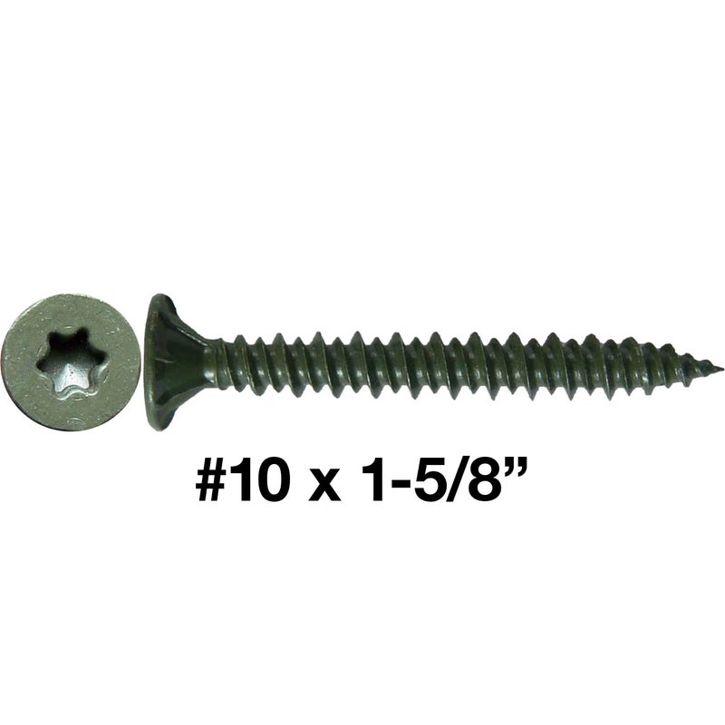 Jake Sales 10x1-5/8 Sharp Point Torx/Star Head Screws for Fastening Cement Backer/Board/Tile- Torx/Star - T-25 Head - 1 Pound 133 Screws - Image 2